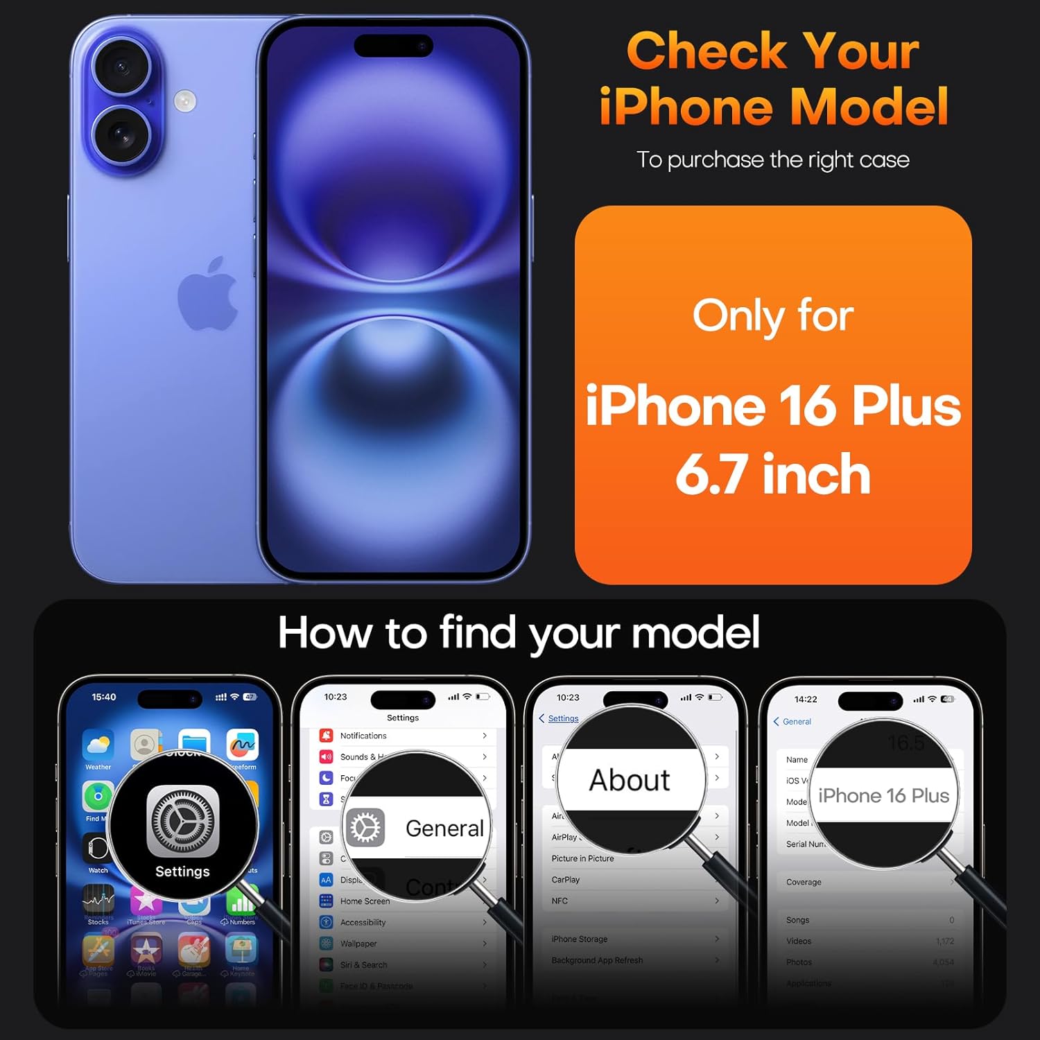 Entronix Bundle Compatible with iPhone 16 Plus - [Magnetic] Clear Case & 2 Clear Screen Protectors