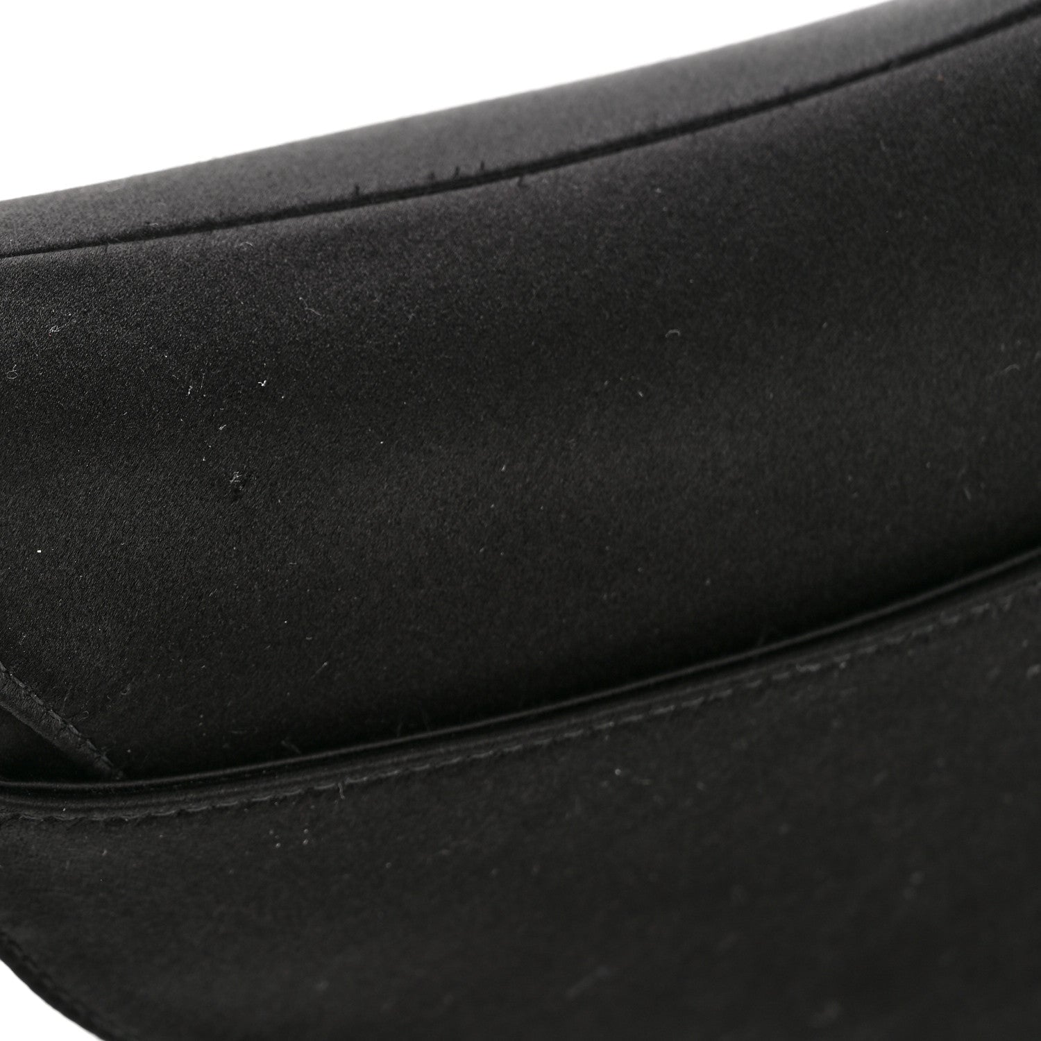 Satin Crystal Mini Saddle Bag Black
