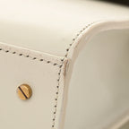Smooth Calfskin Medium Classic Monogram Cassandra Top Handle Crema Soft Rouge Legion