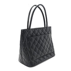 Caviar Quilted Medallion Tote Black
