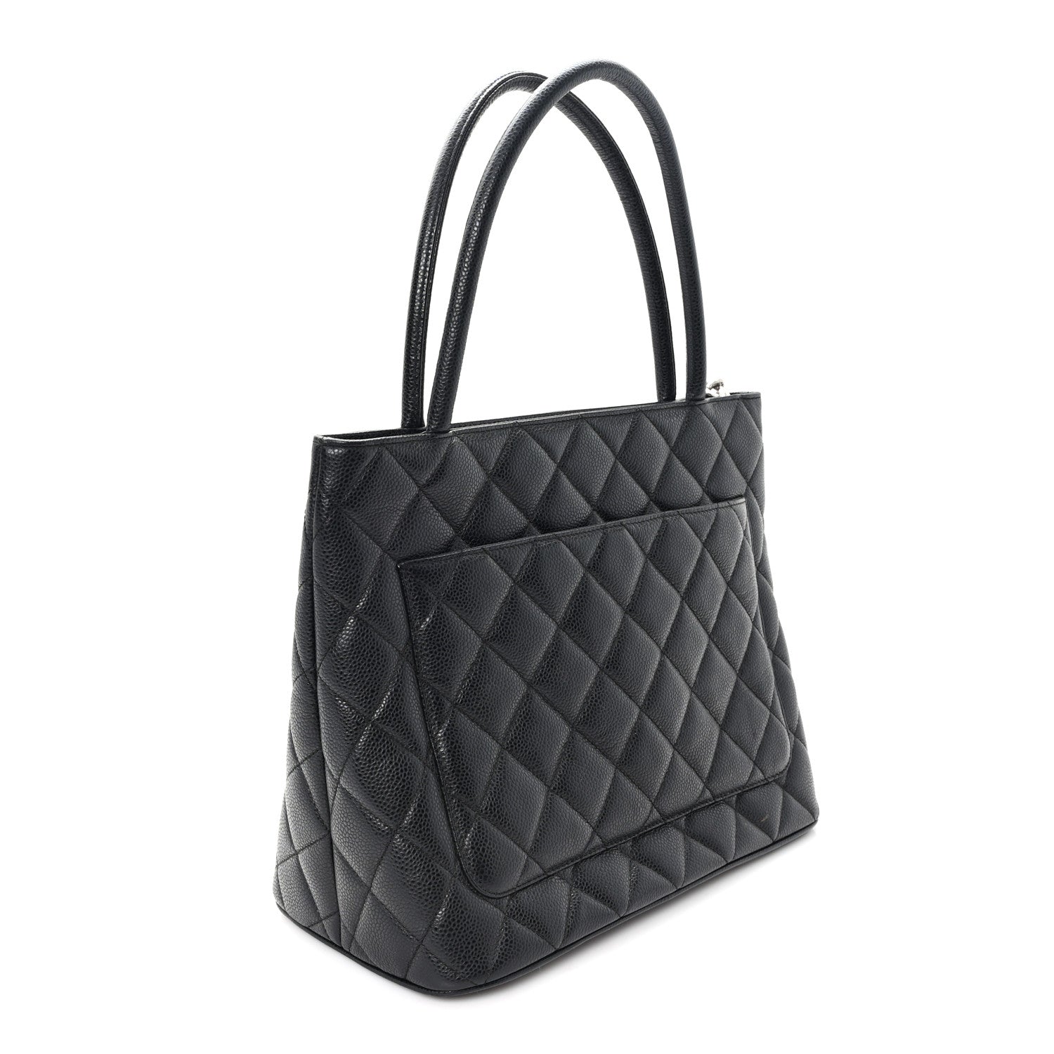 Caviar Quilted Medallion Tote Black