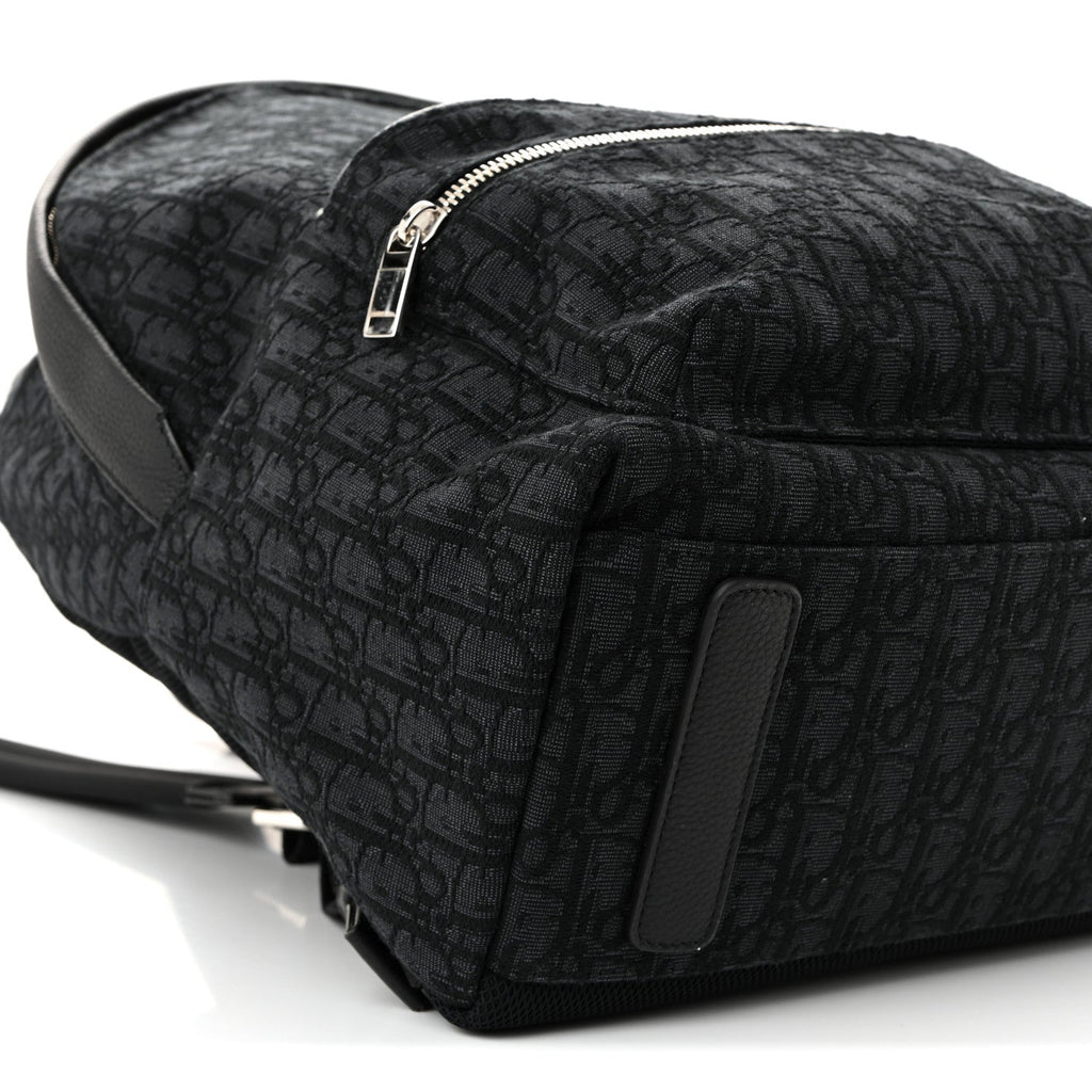 Oblique Calfskin Rider Backpack Black