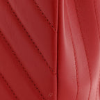 Calfskin Chevron Quilted Large Statement Flap Red