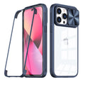 Full Protection With Mobile Phone Protective Film Slide Camera Lens Phone Case For Iphone 14 Pro In Navy