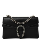 Pebbled Calfskin Small Dionysus Shoulder Bag Black