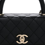 Caviar Quilted Maxi East West Coco Handle Flap Black