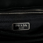Saffiano Tessuto Nylon Chain Shoulder Bag Black