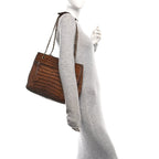Alligator Shopping Tote Brown