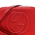 Pebbled Calfskin Small Soho Disco Bag Vibrant Red