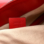 Pebbled Calfskin Large Soho Shoulder Bag Red