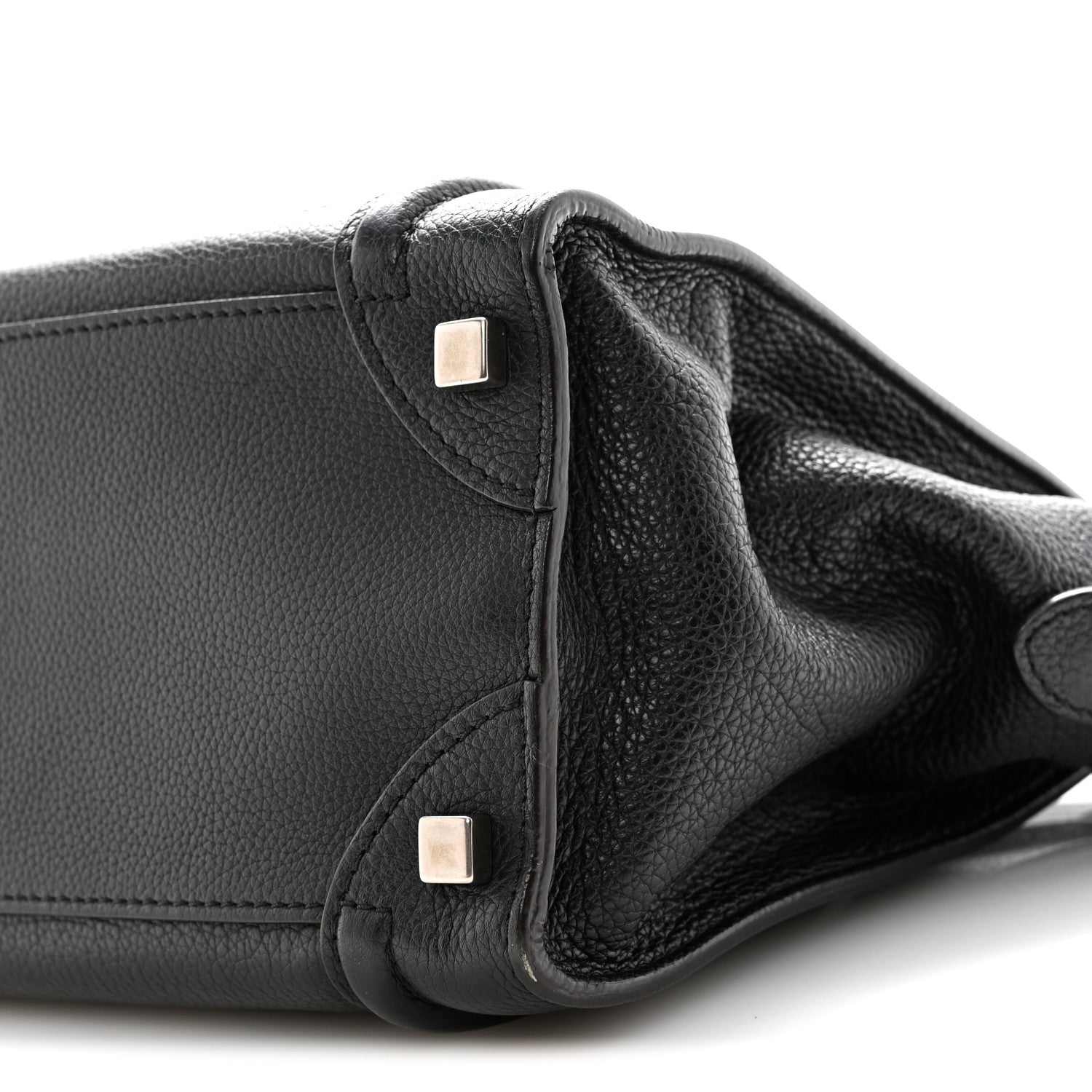 Drummed Calfskin Micro Luggage Black