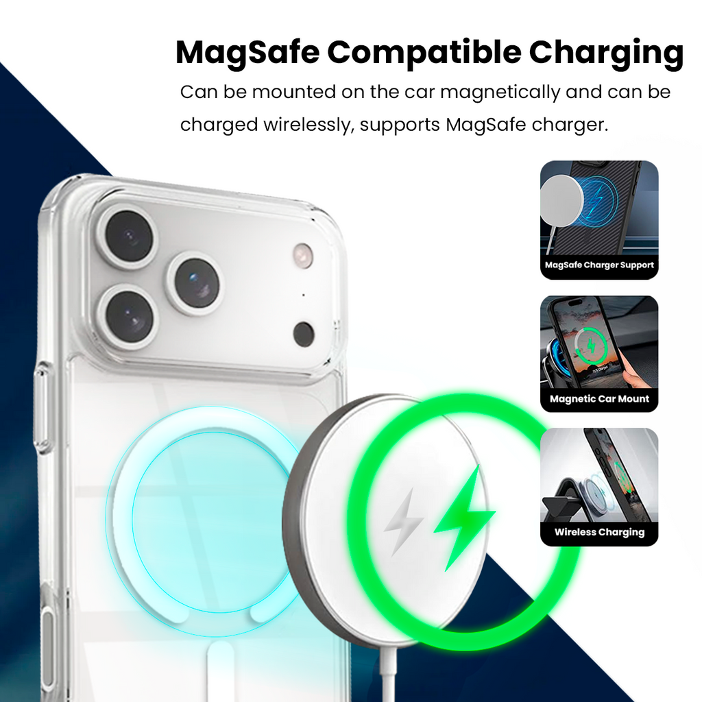 Entronix Bundle Compatible with iPhone 17 Pro Max - [Magnetic] Clear Case & 1 Clear Screen Protector