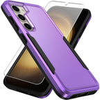 Entronix Bundle Compatible with Galaxy S25 - Soft-Touch Dual-Layer Case & 1 Clear Screen Protector
