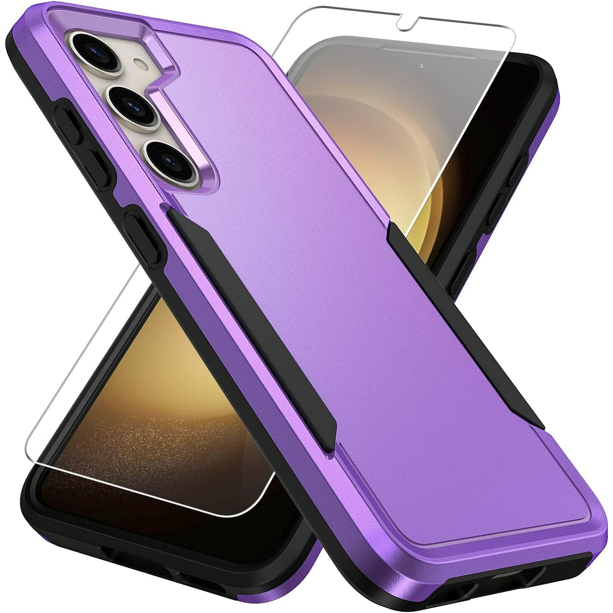 Entronix Bundle Compatible with Galaxy S25 - Soft-Touch Dual-Layer Case & 1 Clear Screen Protector