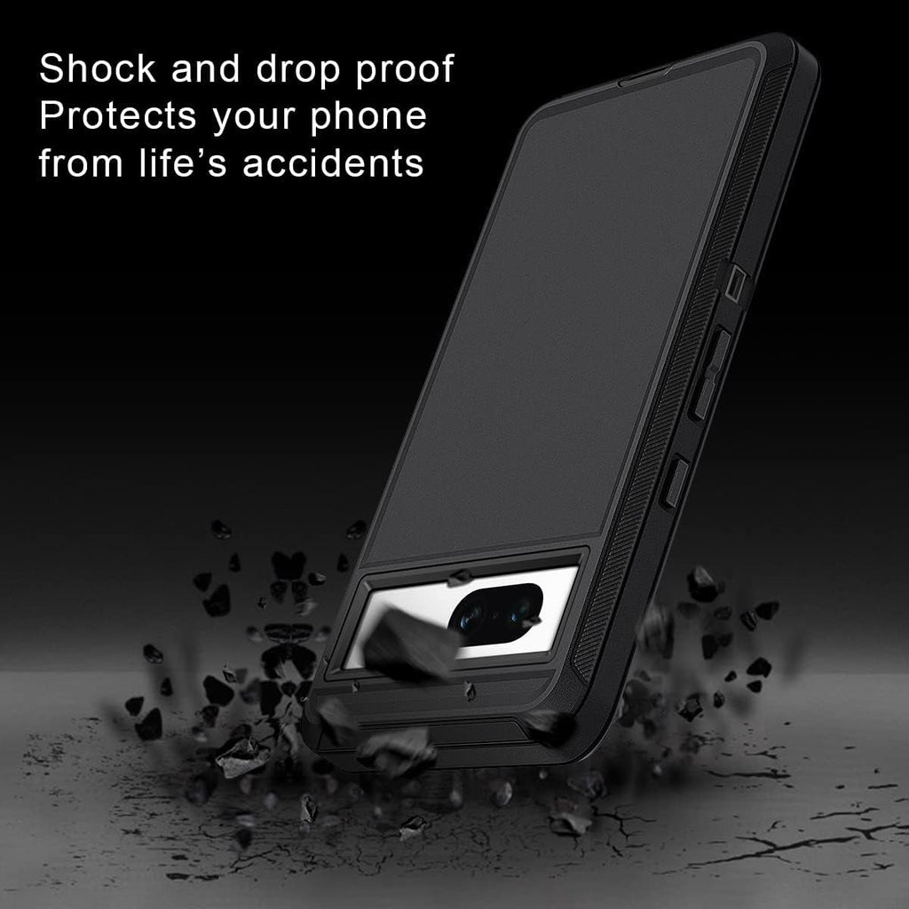 Entronix Bundle Compatible with Pixel 7a - Heavy Duty Case & 2 Clear Screen Protectors