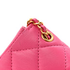 Lambskin Enamel Quilted Mini Chain Belt Bag Pink