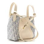 Oblique Calfskin Medium Signature Bucket Bag Beige