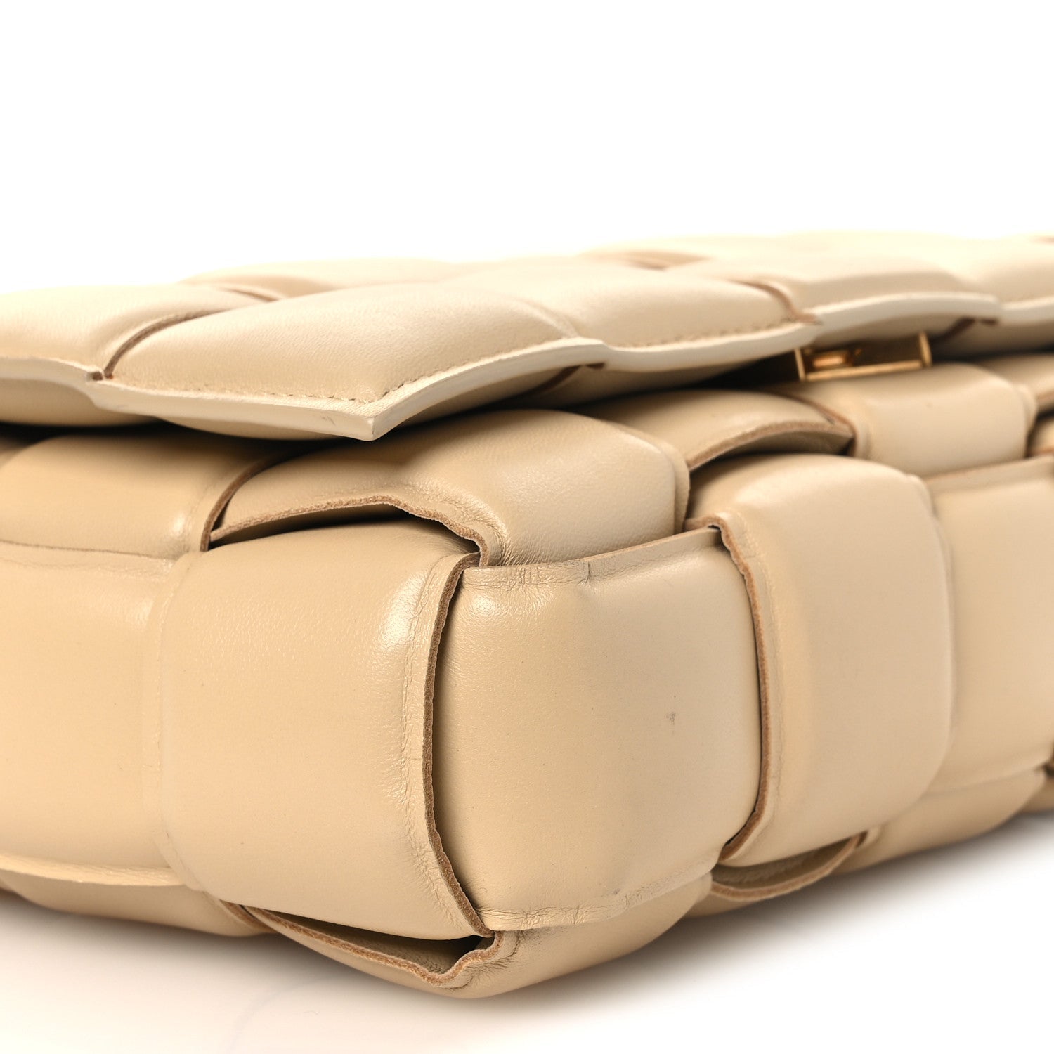Nappa Maxi Intreccio Padded Cassette Crossbody Bag Porridge