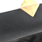 Velvet Strass Diamond Lock Flap Black