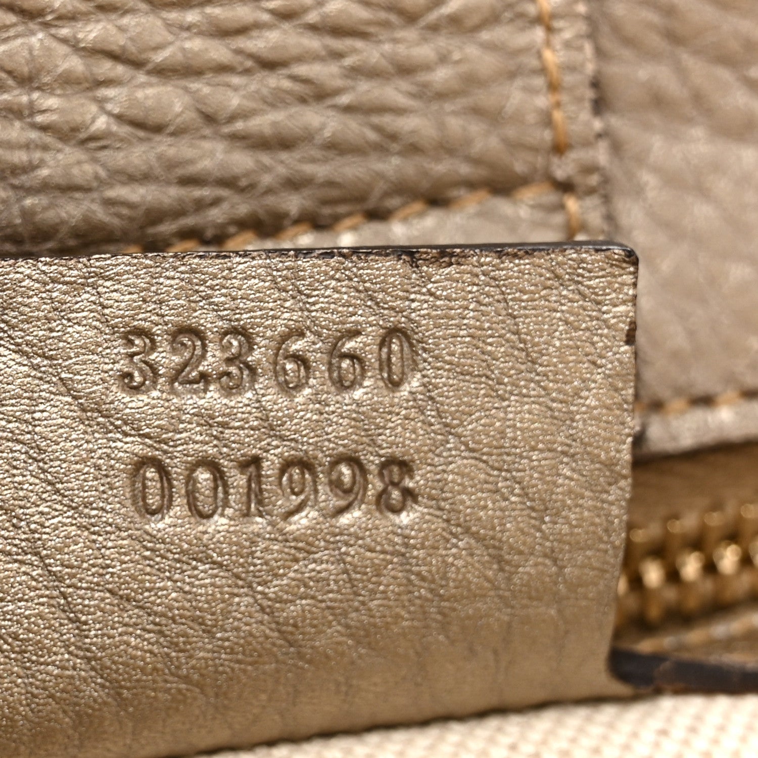 Metallic Pebbled Calfskin Medium Bamboo Shopper Tote Golden Beige