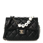 Lambskin Quilted Small My Precious Flap Black