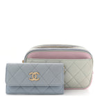 Goatskin Quilted Waist Bag Green Blue Pink
