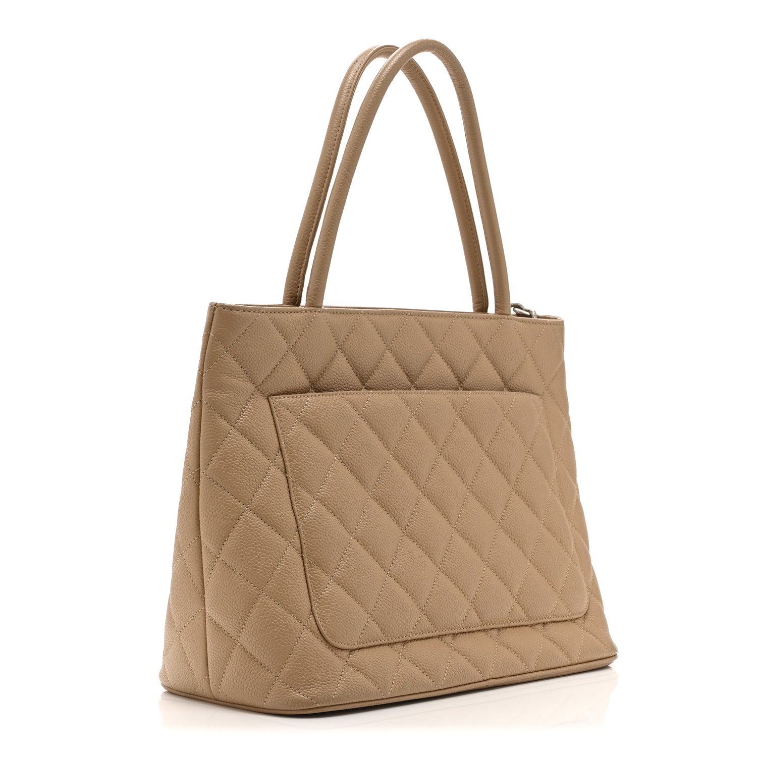 Caviar Quilted Medallion Tote Beige