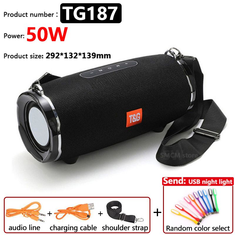 20W High Power TG192 Bluetooth Speaker Waterproof Portable Column For PC Computer Speakers Subwoofer Boom Box Music Center FM TF