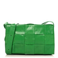Paper Calfskin Maxi Intreccio Cassette Crossbody Bag Parakeet