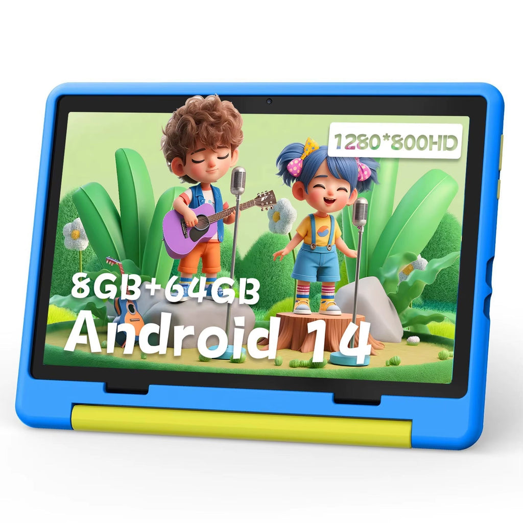 10-Inch Android Kids Tablet - 14 Octa-Core, 8GB RAM, 64GB ROM, Parental Control, Includes Protective Case - Ideal Gift for Toddlers