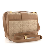 Raffia Calfskin 30 Montaigne Flap Bag Beige