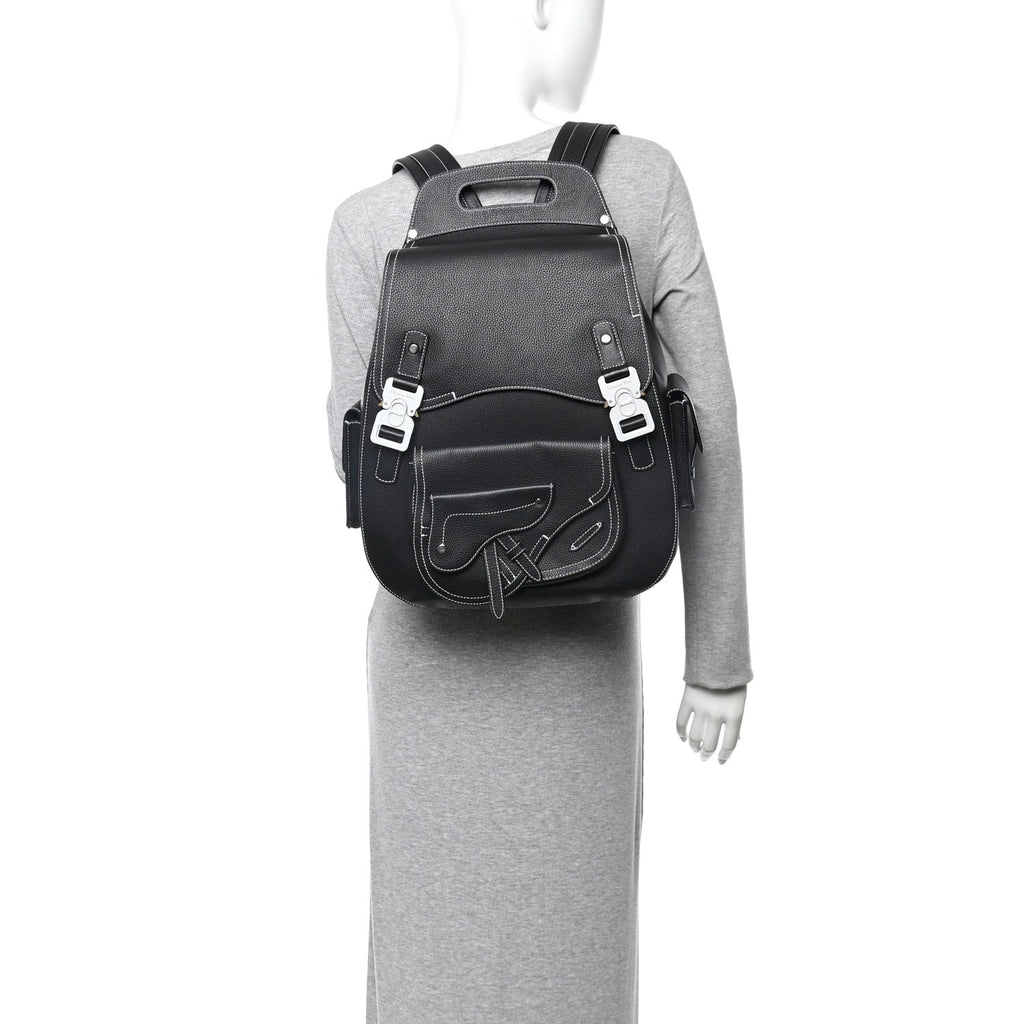 Grained Calfskin Maxi Gallop Backpack Black