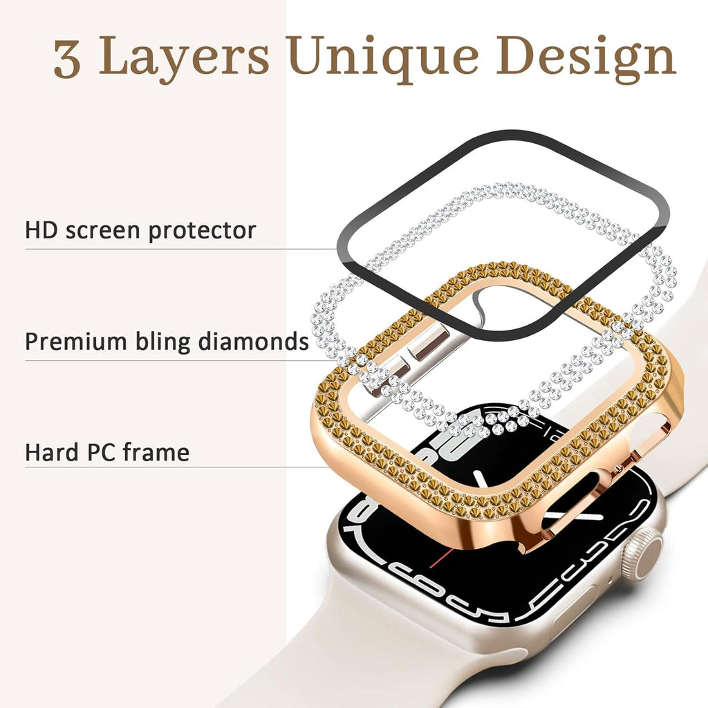 Entronix Case Compatible with iWatch Series Ultra (3rd/2nd/1st Gen), 49mm - Diamond Cover w/ Built-In Screen Protector