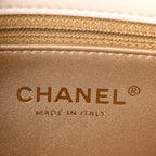 Lambskin Quilted Small CC Crystal Logo Chain Flap White