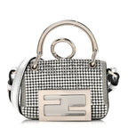 Nubuck Crystal Catalan Mirror Nano Maxi Buckle Baguette Charm Pietra Argento