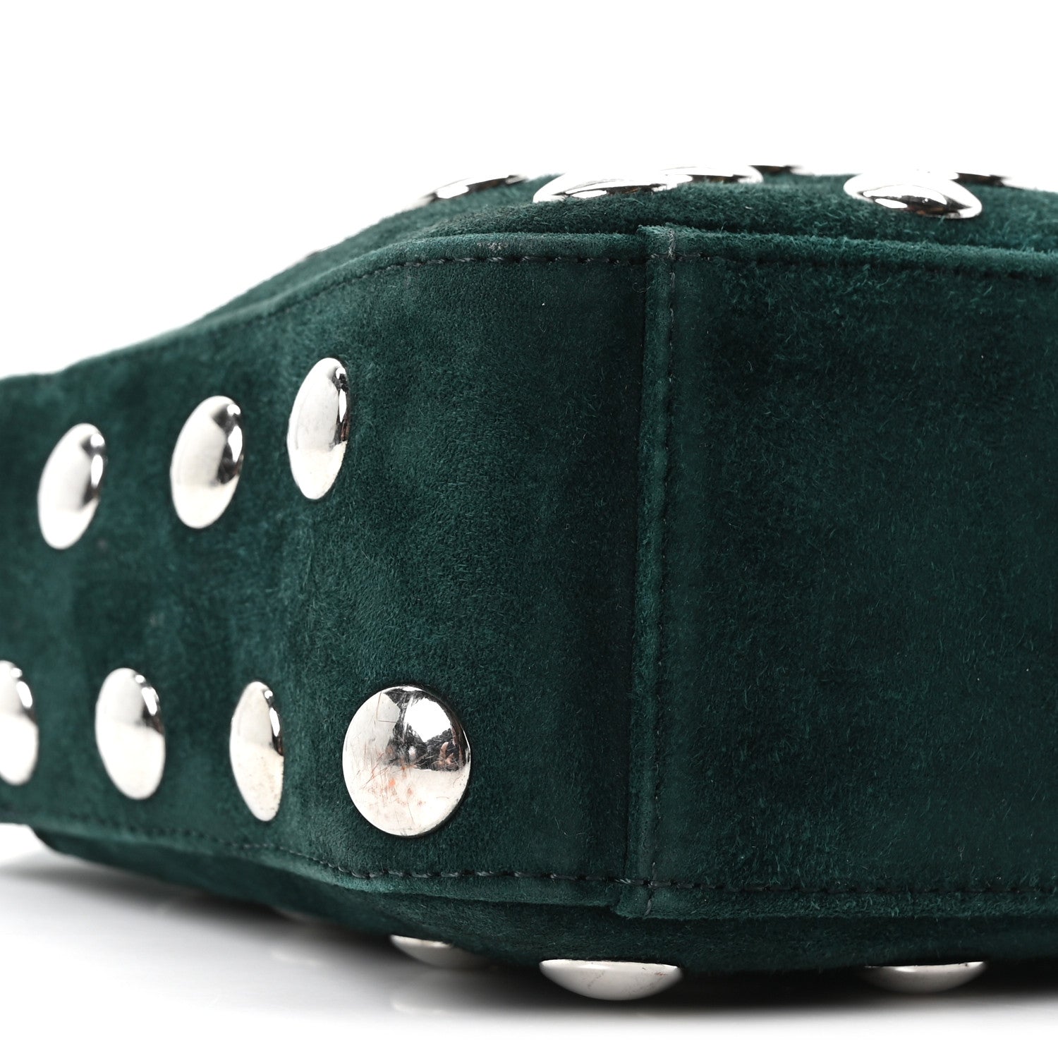 Suede Studded Small Elena English Green