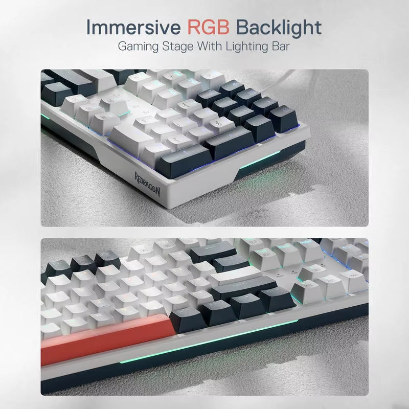 RGB Mechanical Gaming Keyboard - 108 Keys Wired with 4 Additional Hotkeys, Upgraded Hot-Swappable Red Switches