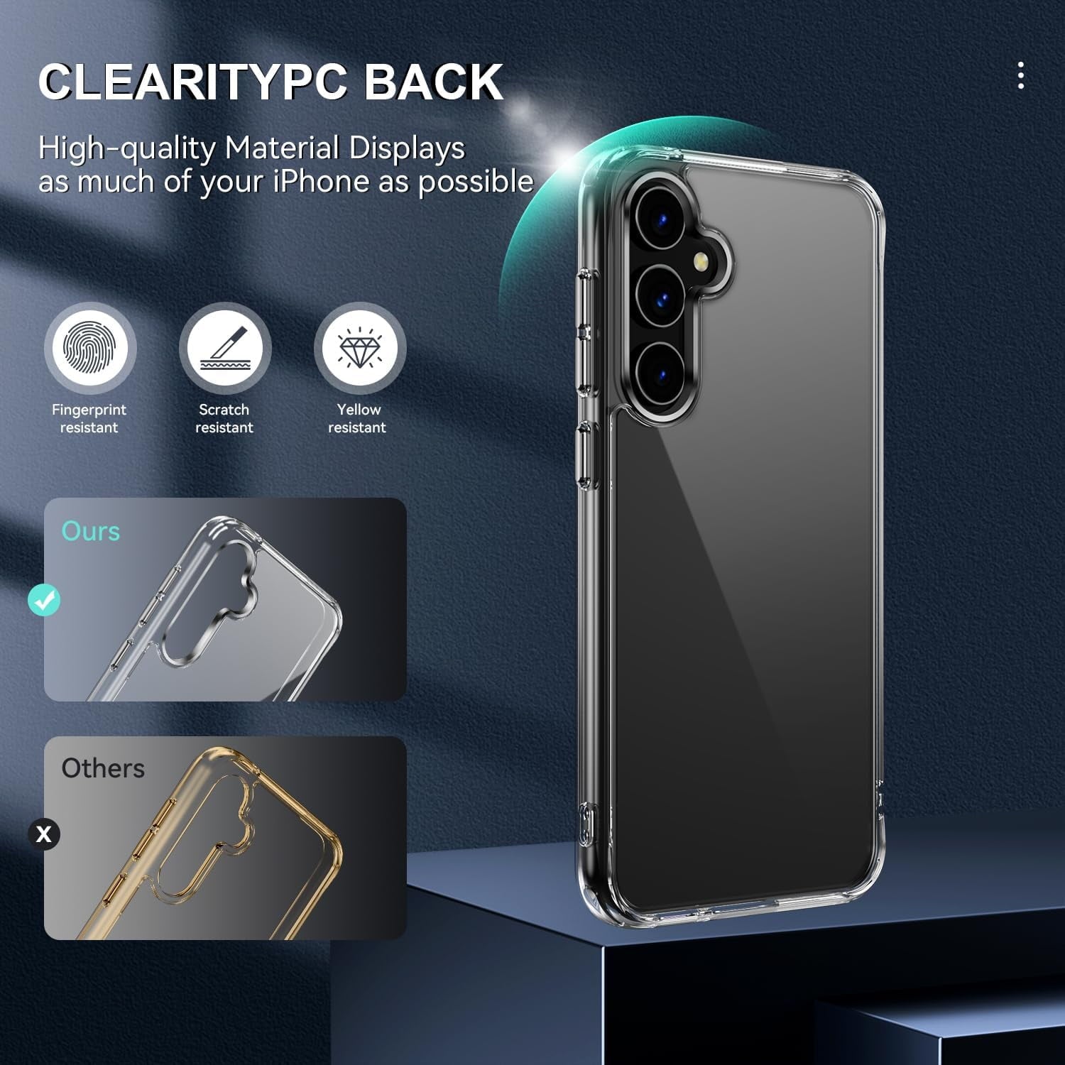 Entronix Bundle Compatible with Galaxy S25 - [Hard] Clear Case, 1 Clear Clear Screen Protector & 1 Camera Lens Protector