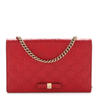 Guccissima Signature Bowy Chain Wallet Hibiscus Red