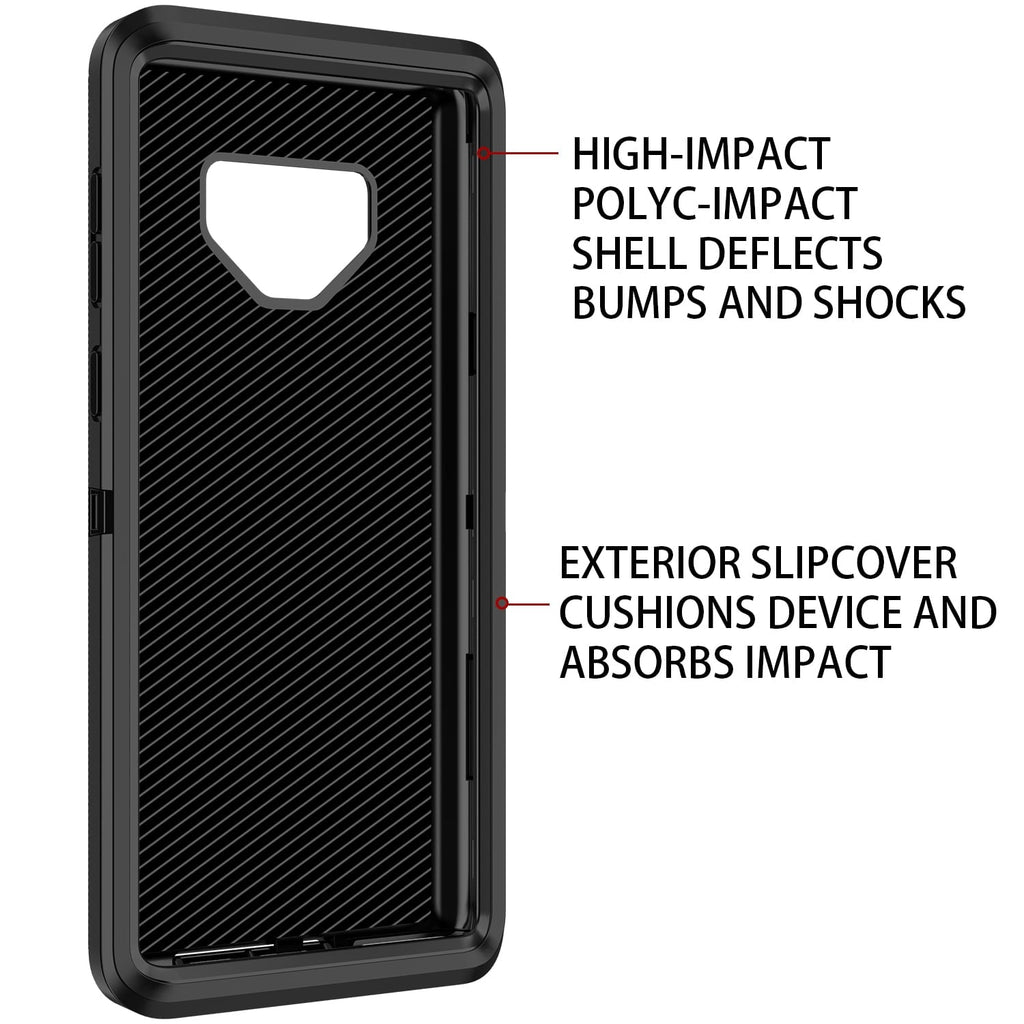 Entronix Bundle Compatible with Galaxy Note 9 - Heavy Duty Case & 2 Clear Screen Protectors