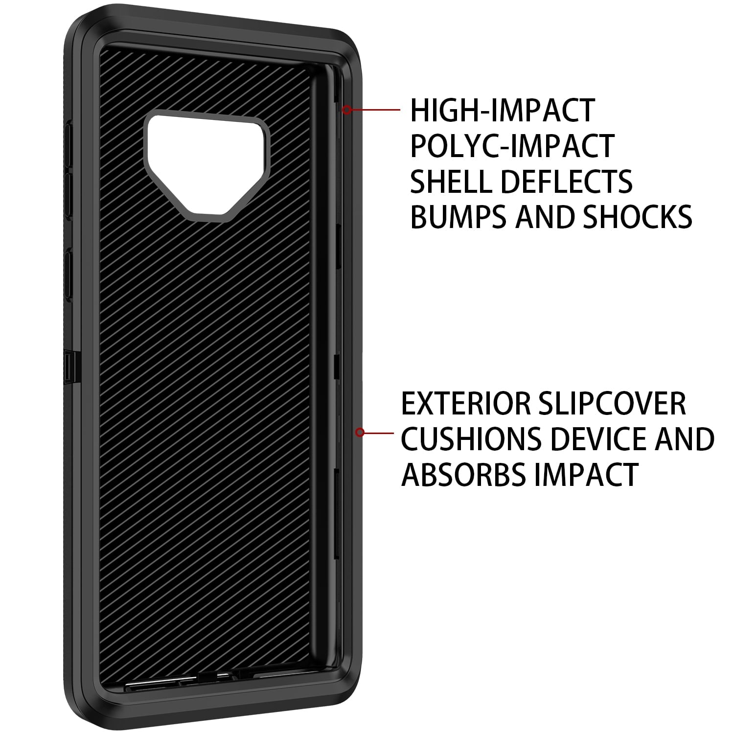 Entronix Bundle Compatible with Galaxy Note 9 - Heavy Duty Case & 2 Clear Screen Protectors