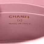 Tweed Quilted Mini Clutch With Chain Pink