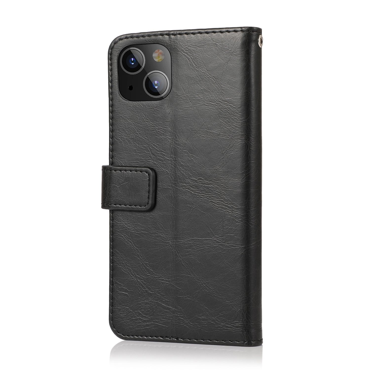 SAHARA - Indy Series Black Leather Wallet Case - iPhone 13 Mini