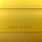 Lambskin Quilted Enamel Logo Flap Card Holder On Chain Yellow