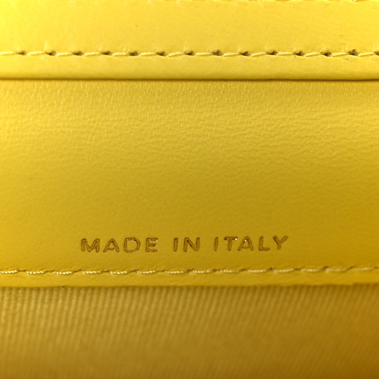 Lambskin Quilted Enamel Logo Flap Card Holder On Chain Yellow