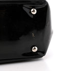 Patent Pony Hair Small Pocket Tote Black