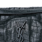 Crocodile Embossed Calfskin Monogram Medium Niki Chain Satchel Algea