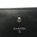 Iridescent Caviar Quilted Classic Pouch Clutch Black