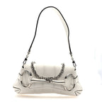 Nappa Vertical Matelasse Small Maxi Horsebit Chain Shoulder Bag Great White