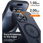 Entronix Bundle Compatible with iPhone 13 Pro Max - [Magnetic] Translucent Matte Case, 1 Screen Protector & 1 Camera Lens Protector